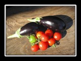eggplant and tomatoes home grown